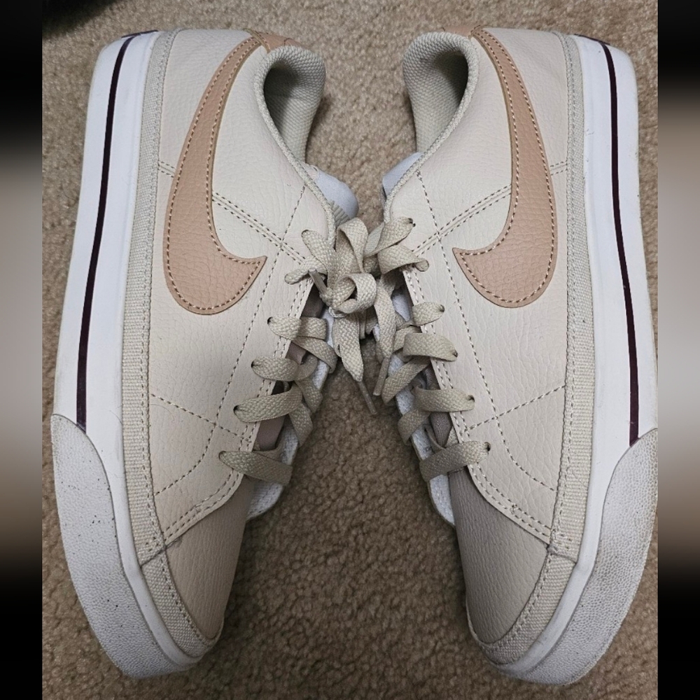 Nike Women's Cream and Tan Sneakers